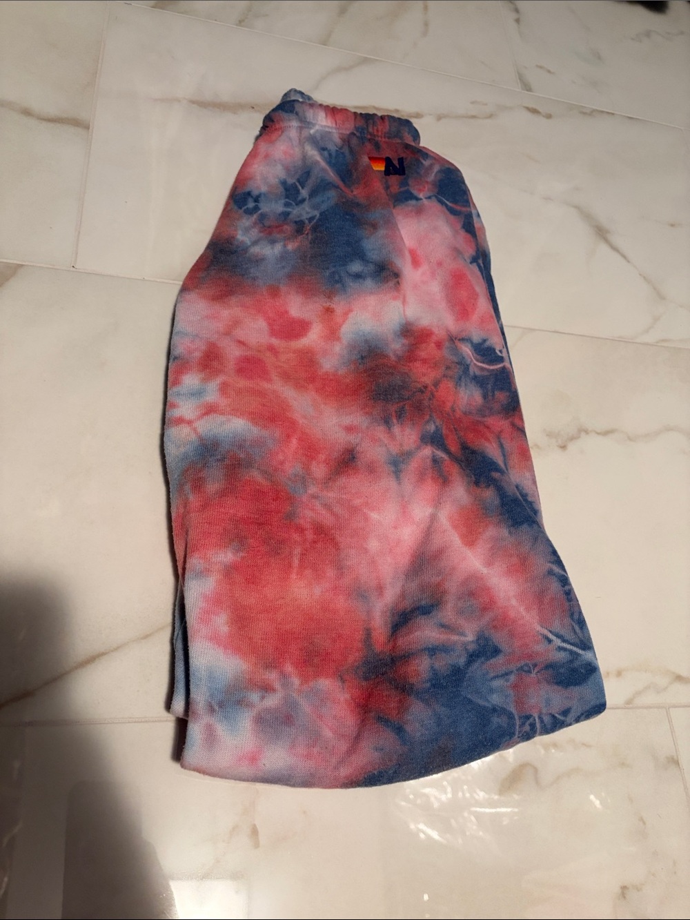 Aviator Nation Pink and Blue Tie-Dye Sweatpants